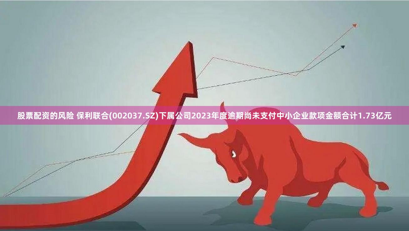 股票配资的风险 保利联合(002037.SZ)下属公司2023年度逾期尚未支付中小企业款项金额合计1.73亿元